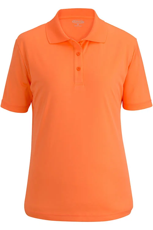 Short Design Ladies' High Visibility Orange Snag-Proof Polo