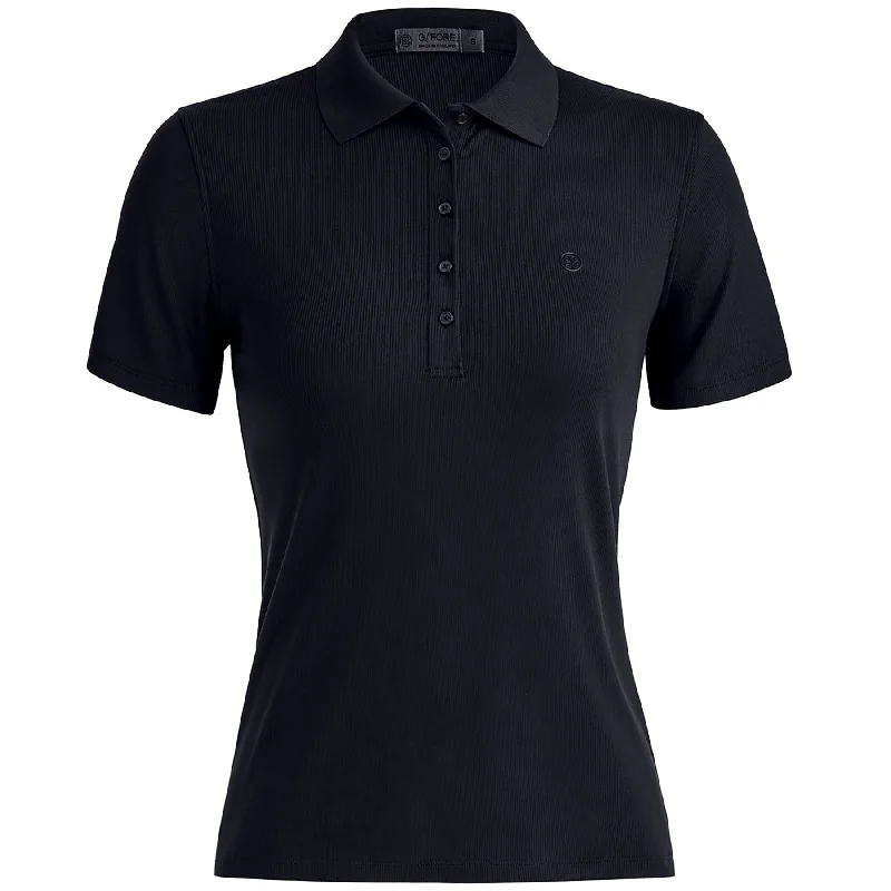 Exquisite Fabrics Womens Ribbed Tech Nylon Polo Onyx - 2024