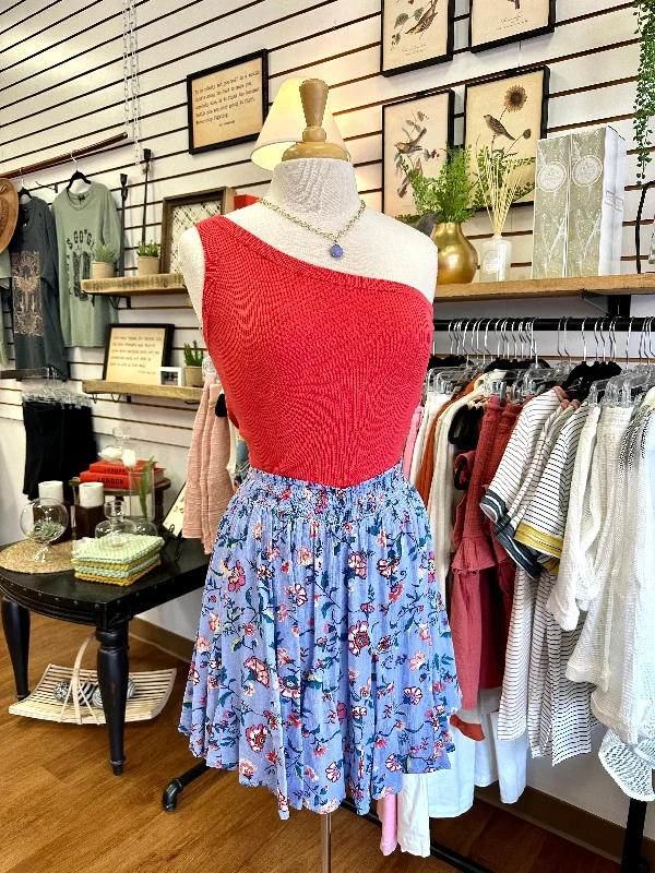 Modern Tailoring Coral One Shoulder Tank Top | Boutique Elise | Chelsea