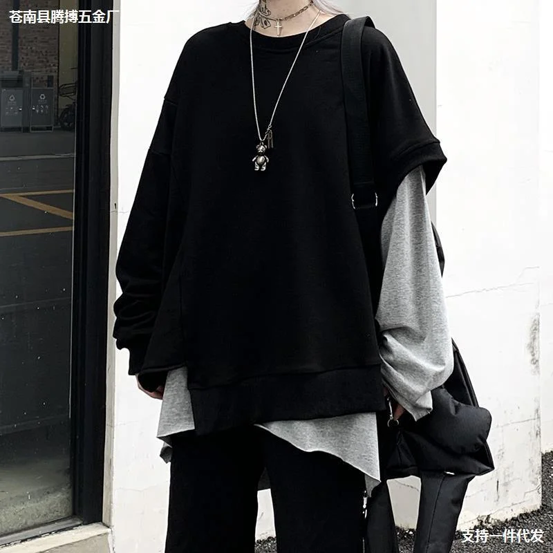 Personalized Series Leisure Loose Black&Gray Sweaters