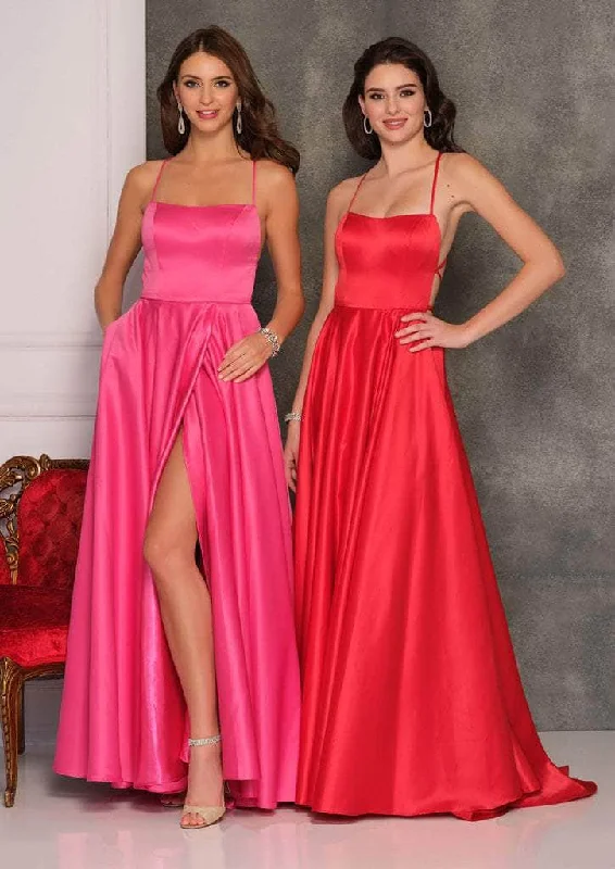 New Products Dave & Johnny - A6690 Strappy Open Back Mikado Silk Long A-Line Dress New Products Dave & Johnny - A6690 Strappy Open Back Mikado Silk Long A-Line Dress