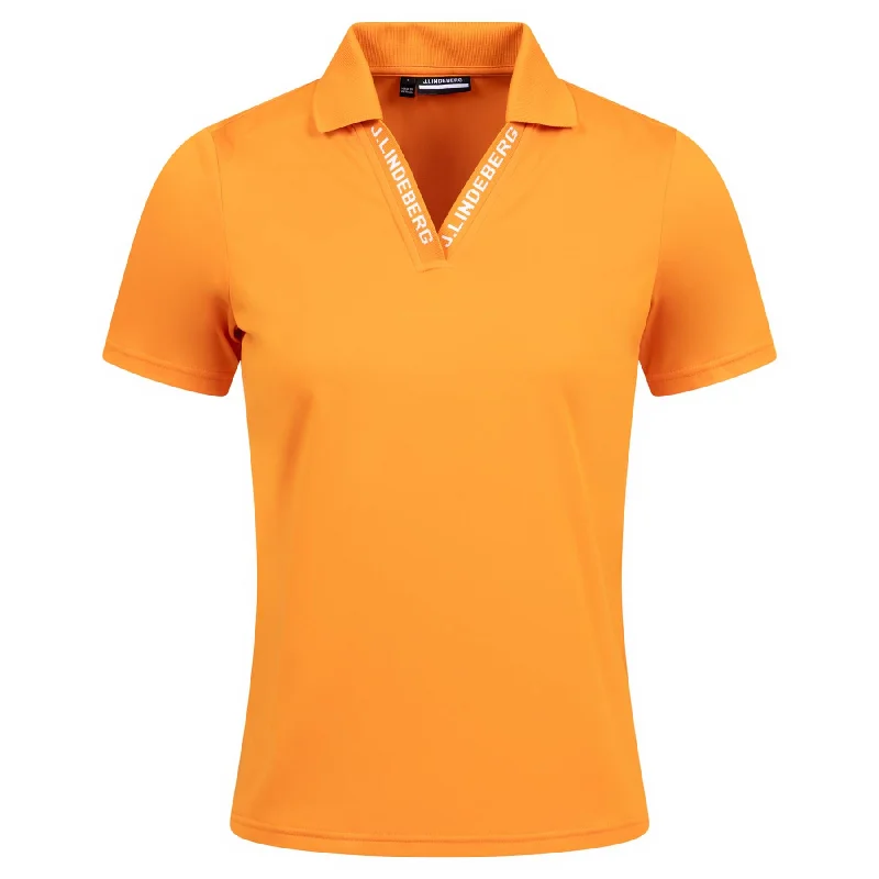 Fashionable In The Times Womens Lorde Soft TX Jersey Polo Persimmon Orange - AW24