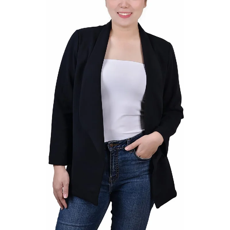 Simple Matching NY Collection Womens Petites Ponte Solid Open-Front Blazer