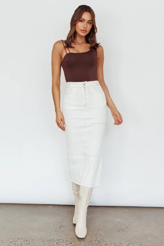 Artistic Temperament Thalia Pocket Midi Skirt White