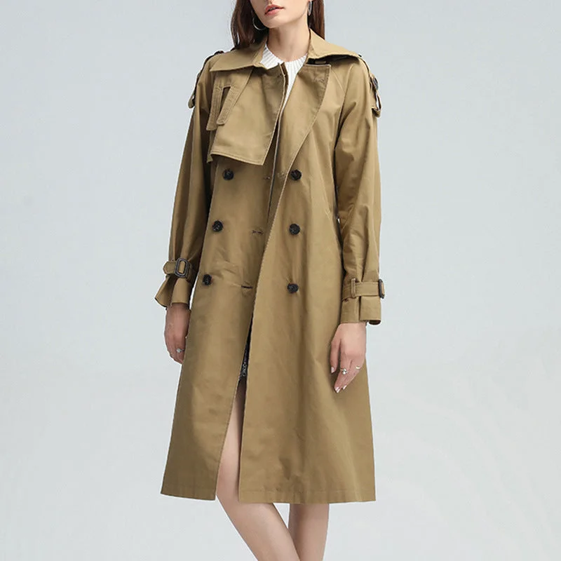 Lively And Youthful Fashion Laced Up Long Wind Coats for Women