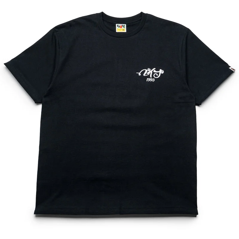 Fashion Selection A Bathing Ape Embroidery Style Souvenir Logo Tee - Black