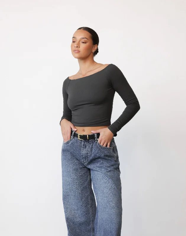 Stretch Design Noni Top (Slate)