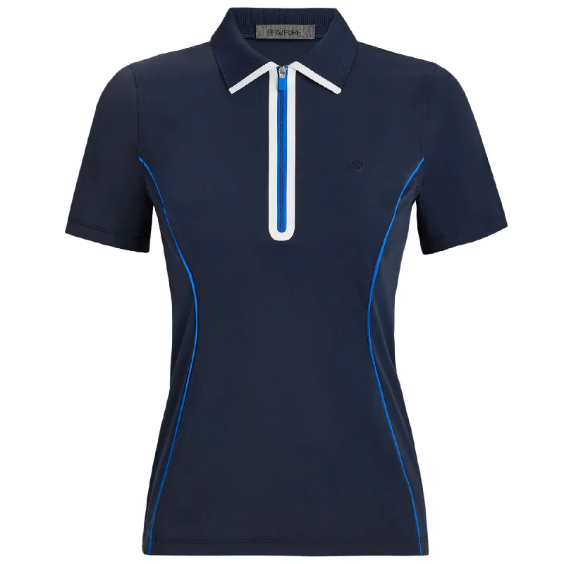 Comfortable Mind Womens Warp Knit Quarter Zip Polo Twilight - AW24