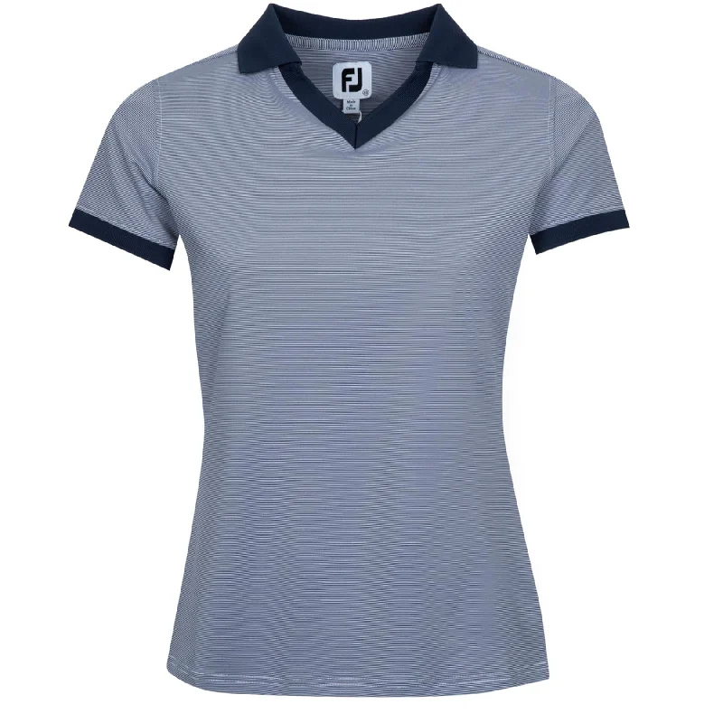 Personalized Series Womens Short Sleeve Open Collar Navy - AW24