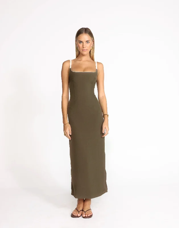 French Style Alistair Maxi Dress (Coffee)