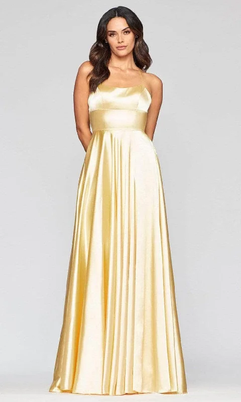 High-quality Styles Faviana - Strappy Open Charmeuse Prom Dress S10211 - 1 pc Buttercream In Size 8 Available High-quality Styles Faviana - Strappy Open Charmeuse Prom Dress S10211 - 1 pc Buttercream In Size 8 Available