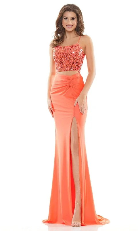 Elegant Wear Colors Dress - 2688 Two-Piece Cut Glass Gown