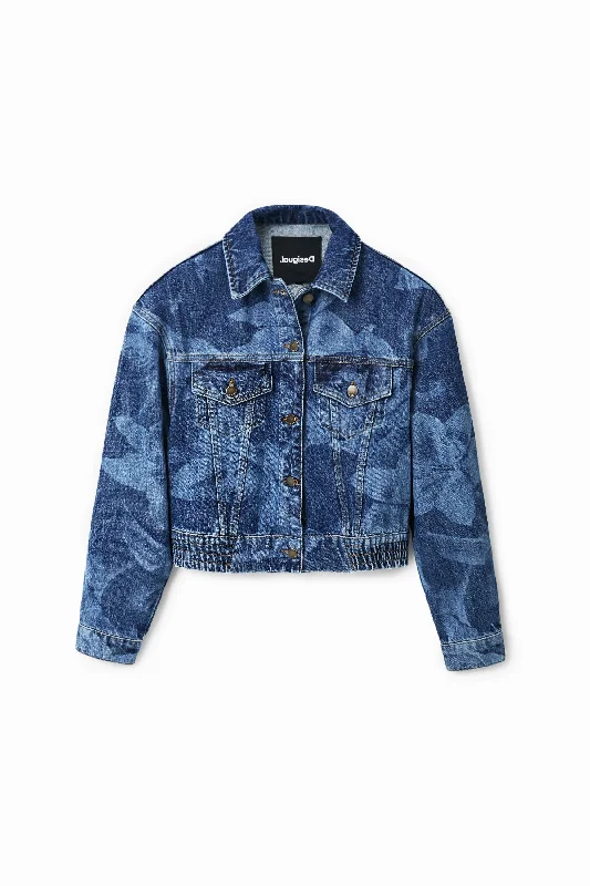 Fashionable Prints Desigual Women's Jacket Chaqueta Vaquera Descolorada