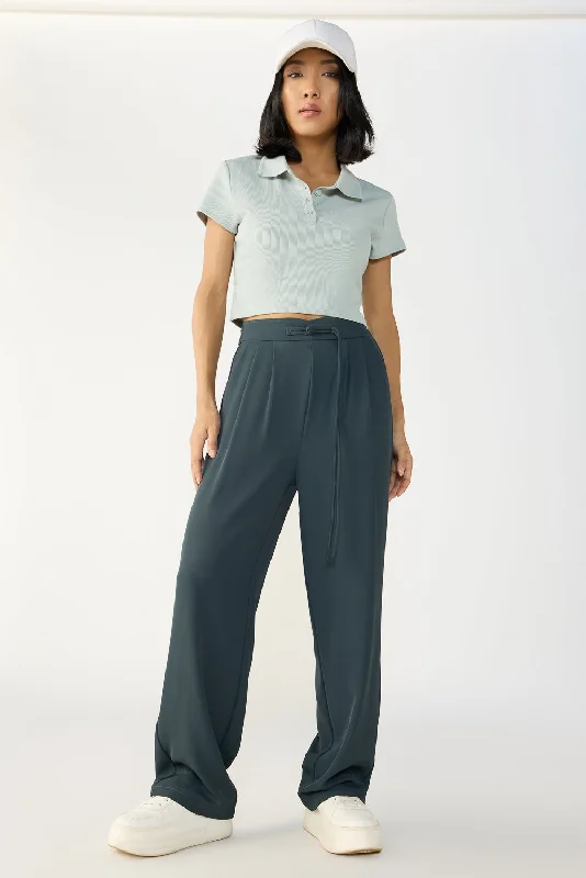 Fashionable Items Anchor Grey Knotted Waist Korean Pants
