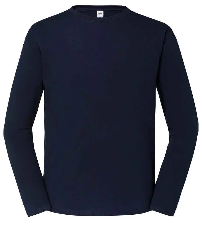 Fashionable Items Fruit Loom Iconic 195 Premium Long Sleeve T-Shirt | Deep Navy