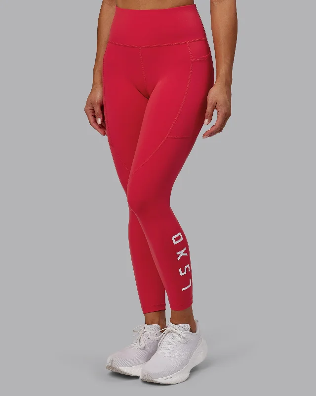 Personalized Outfit Rep 7/8 Length Tight - Scarlet-White