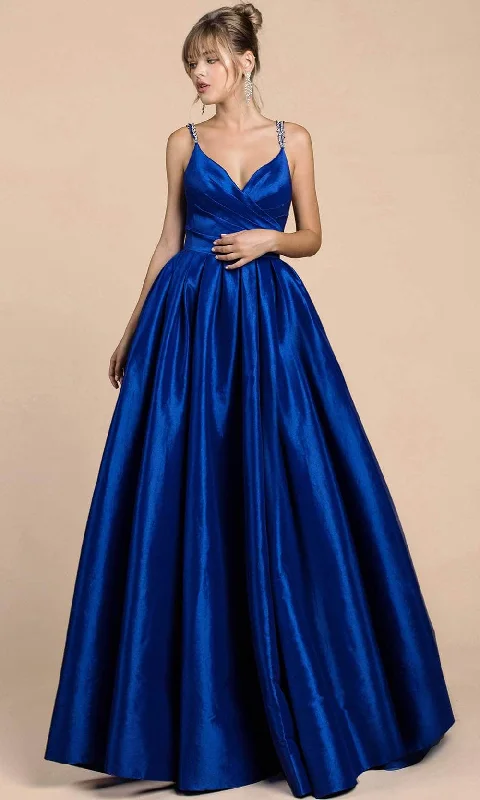 Comfortable And Cold-proof Andrea and Leo A0082 - V-Neck Pleated A-Line Evening Gown Comfortable And Cold-proof Andrea and Leo A0082 - V-Neck Pleated A-Line Evening Gown