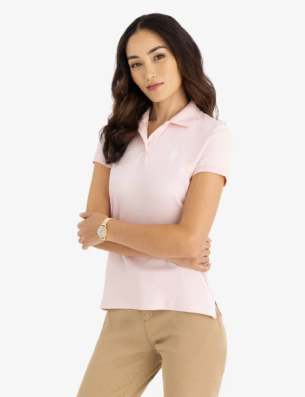 Minimal Style FLOCKED INTERLOCK POLO SHIRT