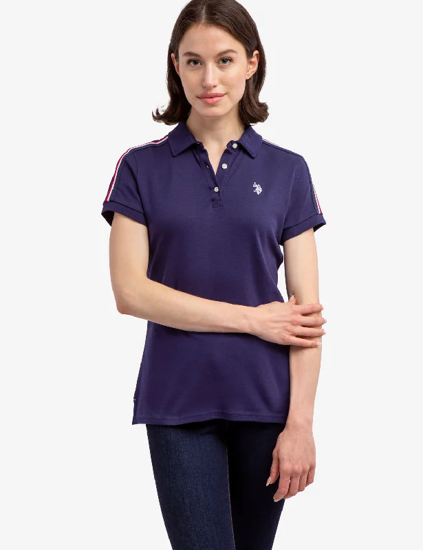 Urban Style MULTI SHOULDER STRIPE POLO SHIRT
