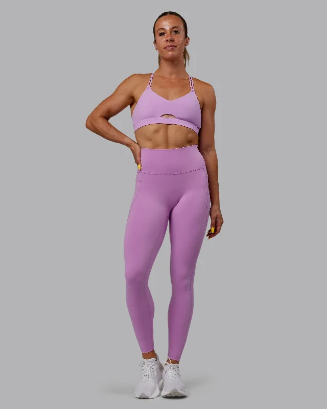 European Plan Fusion Full Length Leggings with Pockets - Light Violet