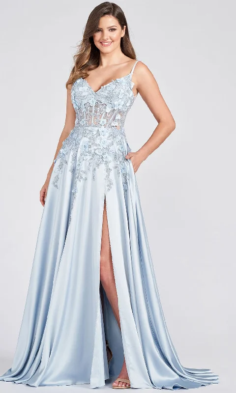 Fashion Classic Ellie Wilde EW122038 - Plunging V Corset A Line Formal Gown