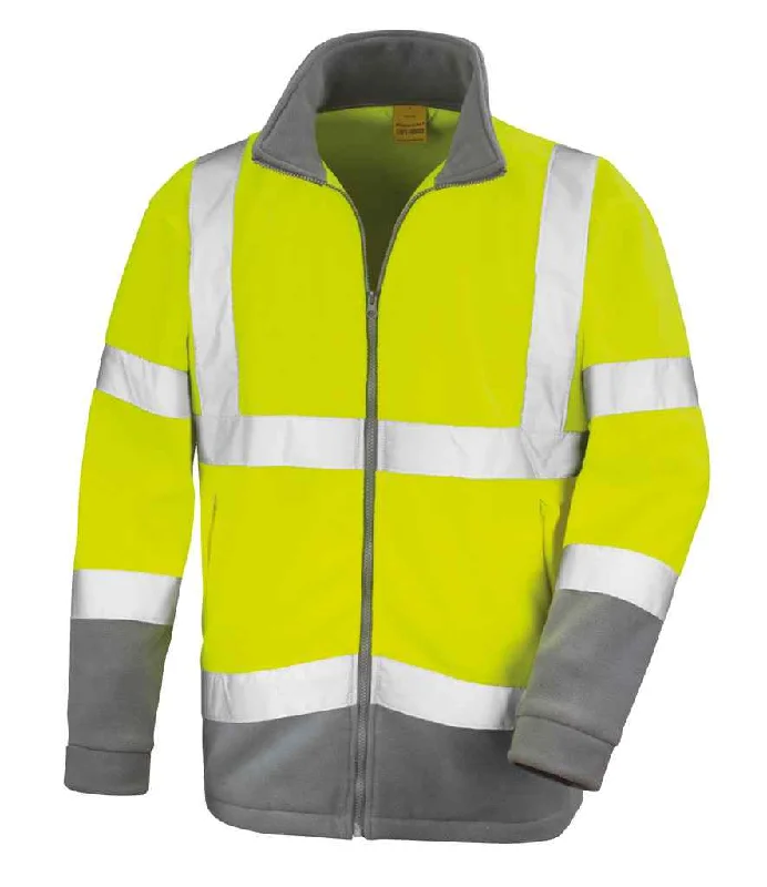 Elegant Design Result Safe-Guard Hi-Vis Micro Fleece Jacket | Fluorescent Yellow