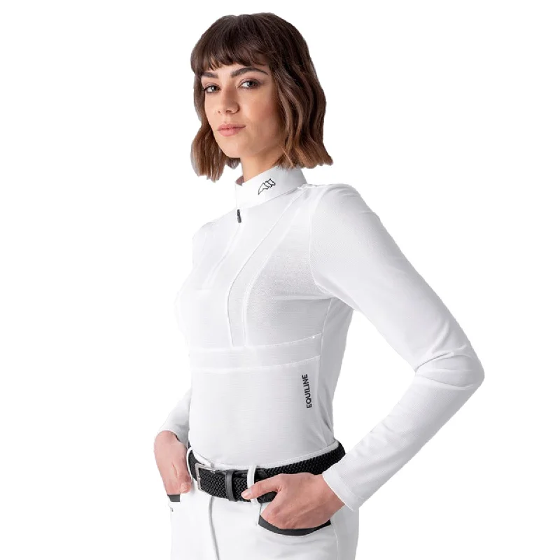 Comfortable Series Equiline Women's Colid Long Sleeve Competition Polo