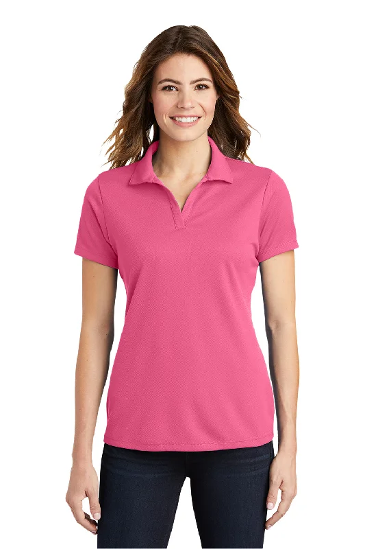 High Street Style Sport-Tek Womens RacerMesh Moisture Wicking Short Sleeve Polo Shirt - Bright Pink High Street Style Sport-Tek Womens RacerMesh Moisture Wicking Short Sleeve Polo Shirt - Bright Pink