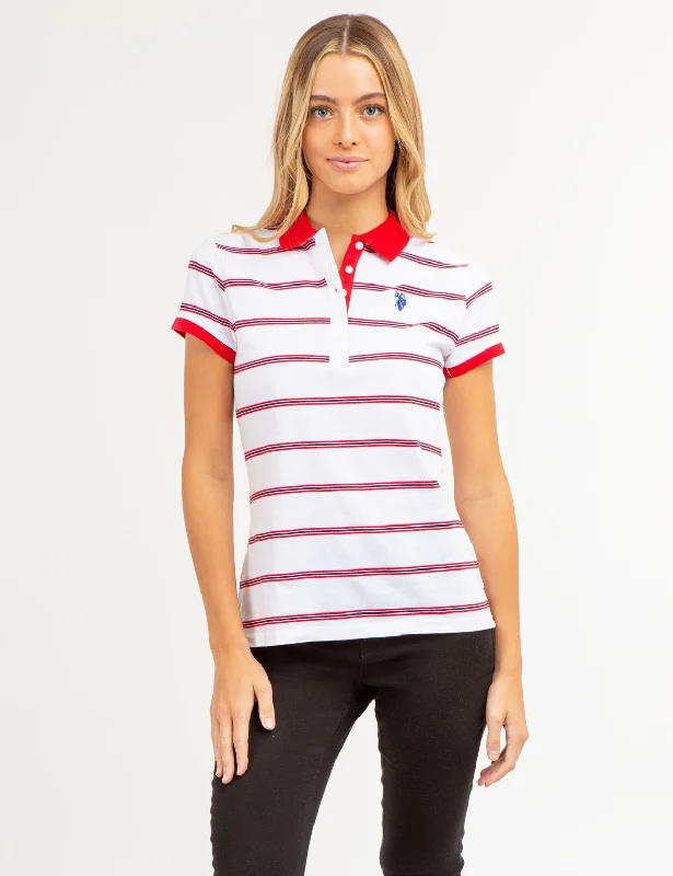 Retro Prints HORIZONTAL MULTI STRIPED POLO SHIRT