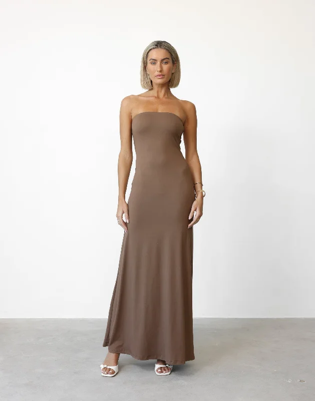 Lively And Youthful Ada Maxi Dress (Mocha)