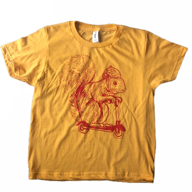 European Plan Squirrel on a Bird Youth T-shirt - Ketchup and Mustard