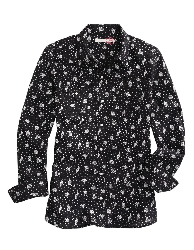 Sports And Leisure Tin Haul Womens Desert Night Black 100% Cotton L/S Shirt