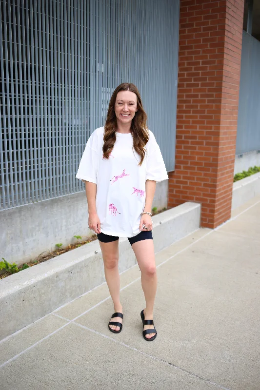 Sports Fashion Pink Leopards Oversized Graphic Tee | Boutique Elise