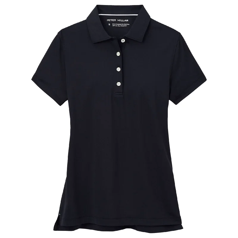 Fashion Selection Womens Button Polo Black - 2025