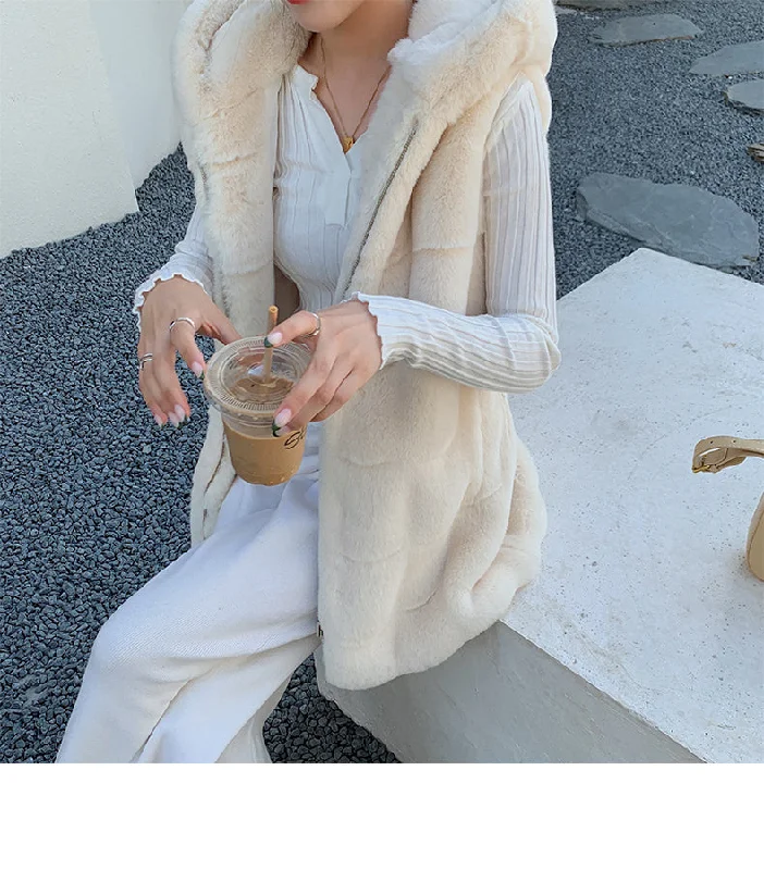 High-end Customization Artificial Fur Sleeveless Vest Coats for Women