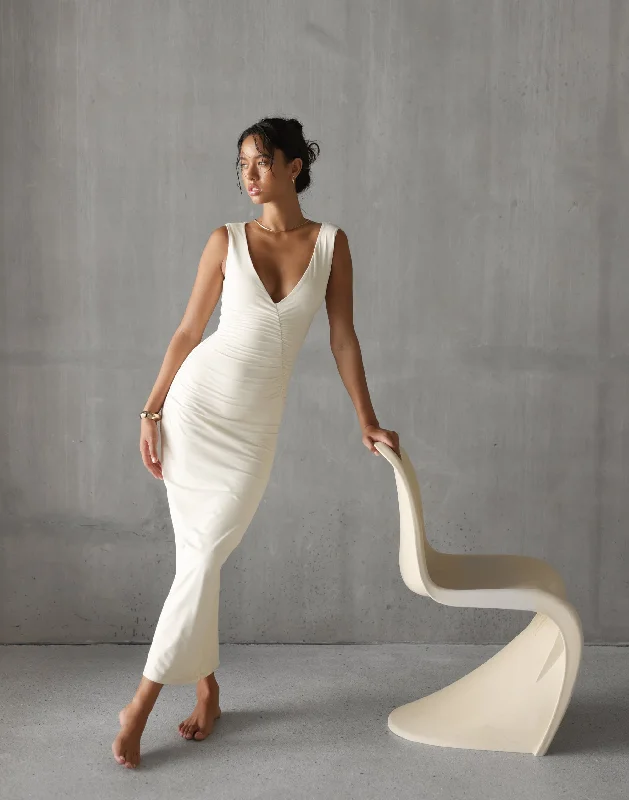 Fashion Style Viola Maxi Dress (Oat)