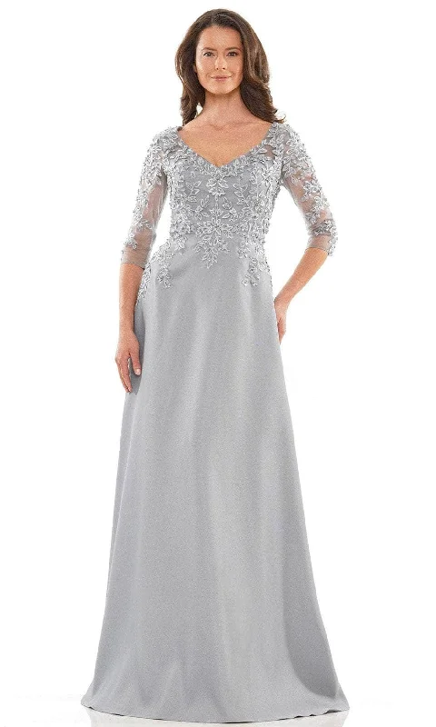 Practical Style Marsoni by Colors MV1174 - Beaded Applique V-Neck Formal Gown