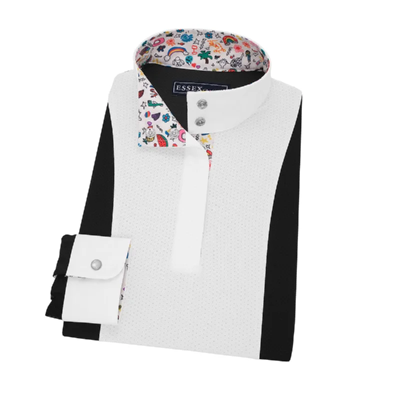 Integrated Design Essex Classics Girls Long Sleeve Happy Doodles "Luna" Performance Show Shirt Integrated Design Essex Classics Girls Long Sleeve Happy Doodles "Luna" Performance Show Shirt
