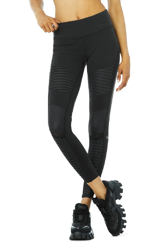 European Plan Moto Legging - Black/Black Glossy