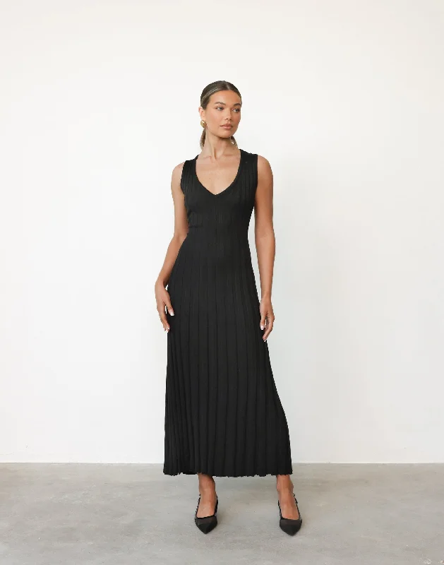 Warm Atmosphere Mariposa Maxi Dress (Black)