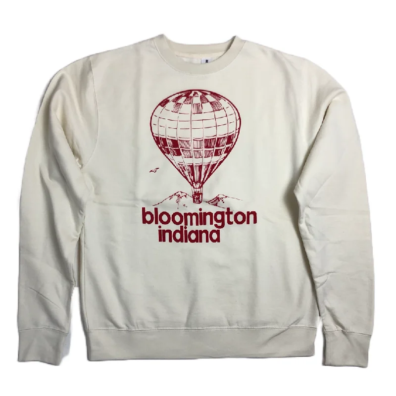 Versatile Items Bloomington Indiana Balloon Sweatshirt - Crimson and Cream