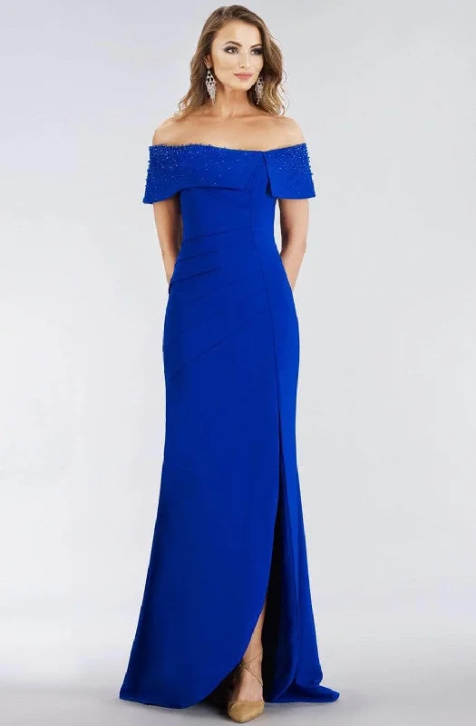 Personalized Clothing Gia Franco - Ornate Off-Shoulder Evening Dress 12956