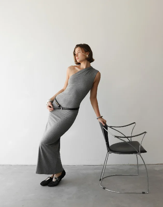 Feminine Charm Jovelle Maxi Dress (Grey)