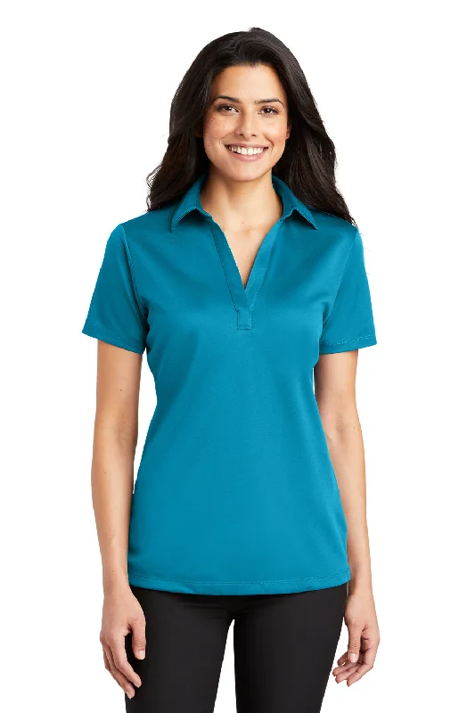 European Plan Port Authority Womens Silk Touch Performance Moisture Wicking Short Sleeve Polo Shirt - Parcel Blue - Closeout European Plan Port Authority Womens Silk Touch Performance Moisture Wicking Short Sleeve Polo Shirt - Parcel Blue - Closeout