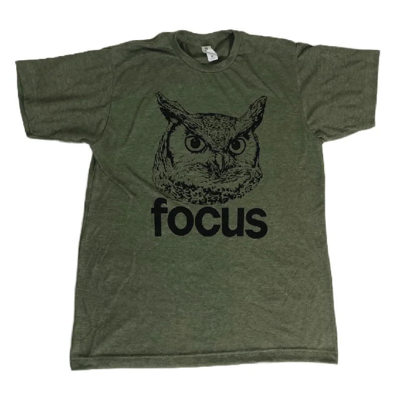 Fashionable In The Times Focus Owl T-Shirt - Army Owl