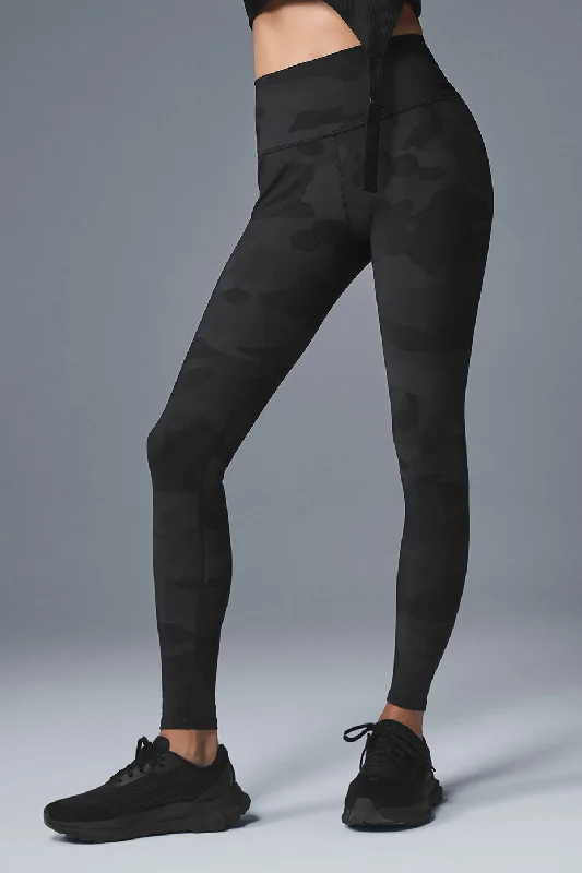 Bright Colors High-Waist Camo Vapor Legging - Black Camouflage