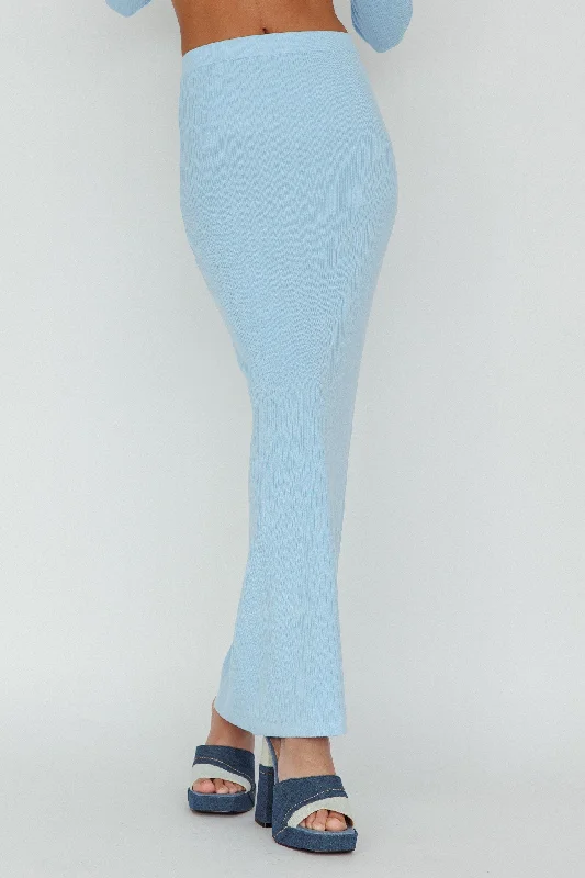 Exquisite Craftsmanship Rossana Knit Maxi Skirt Blue