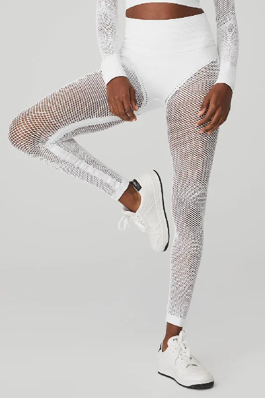 Perfect Tailoring Seamless High-Waist 7/8 Limitless Open Air Legging - White