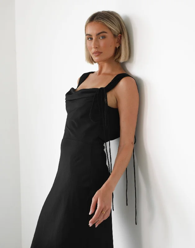 Youthful Street Fashion Pichola Maxi Dress (Black)