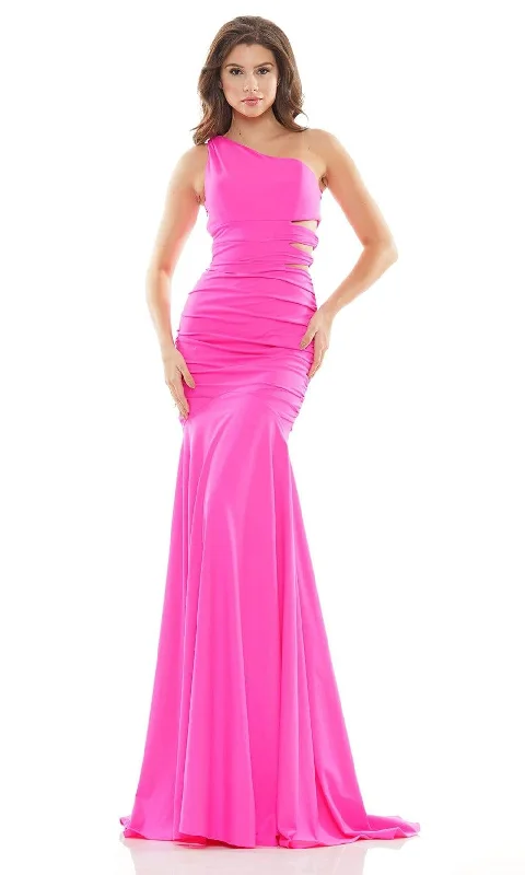 High Street Fashion Colors Dress - 2693 One Shoulder Cutout Gown